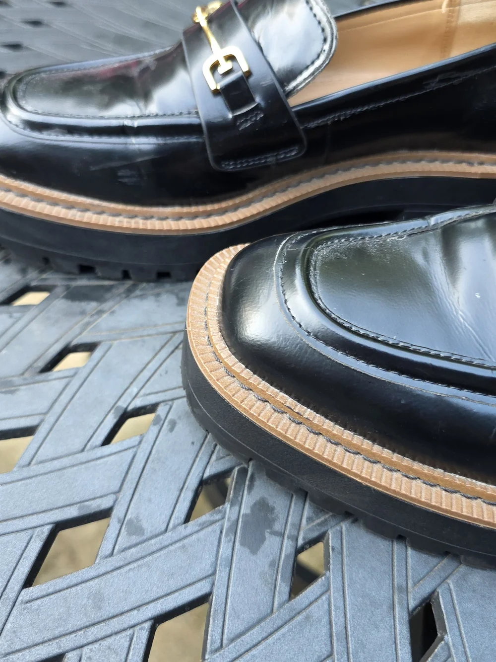 Sam Edleman New York Chunky Black Leather Loafers